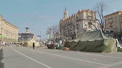 People visiting Maidan square - Euromaidan