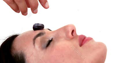 Woman at crystal healing session