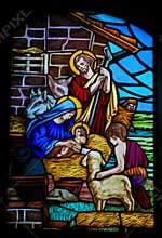 Stained Glass - Nativity Scene at Christmas