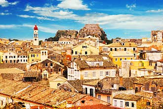 Panoramic view of Corfu Old Town
