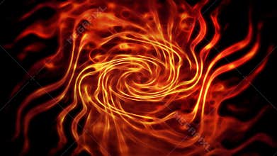 Fireball fire and flames swirl