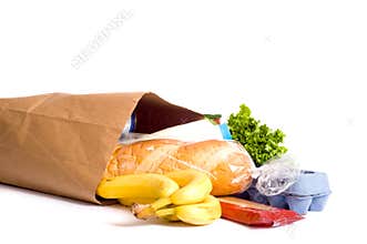 Bag of Groceries on WHite