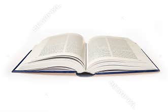Open book on a white background