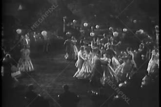 High angle view of couples dancing outdoors