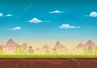 Seamless Mountains Landscape For Ui Game