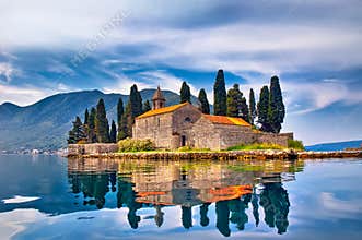 Island on the lake in Montenegro