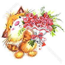 Valentine Day and cute animal.