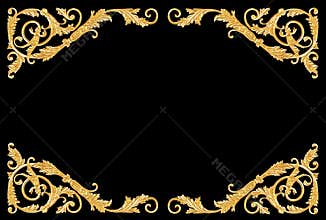 Ornament elements, vintage gold floral designs