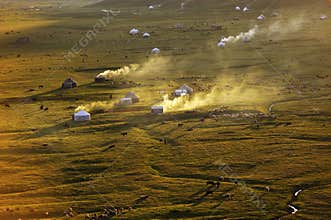 Nalati grassland at sunset