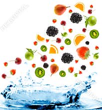 Berry and fruit falling