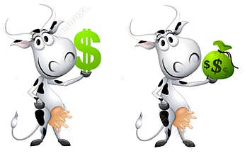 Cartoon Cash Cow Metaphor