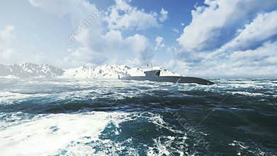 Russian Borei class submarine at the northern waters