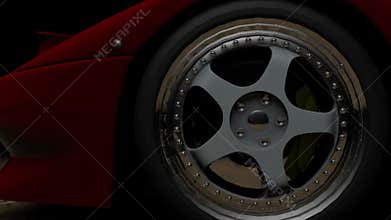 The sports car at night