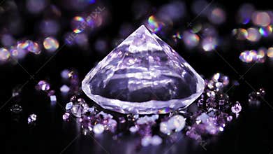 Big diamond with many violet small one rotating