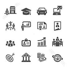Business career life cycle icon set, vector eps10