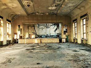 Abandoned and ruined cinema