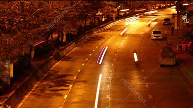 Time lapse cars at night