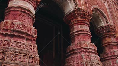 Exterior of the beautiful Pancharatna Govinda Hindu temple in Puthia, Bangladesh.