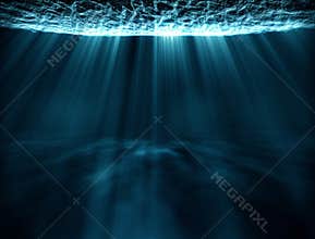 Surreal Underwater Travel Light Rays Loop