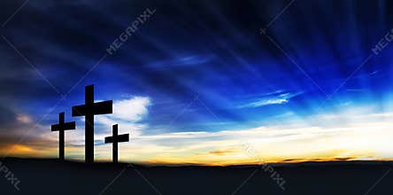 Christian Crosses on the Hill
