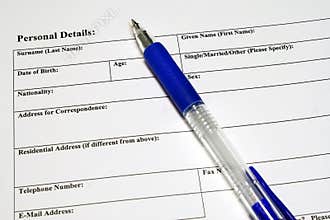 Application and personal details Form