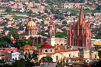 San Miguel de Allende aerial in guanajuato, mexico