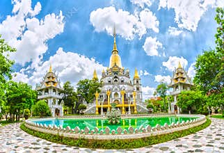 Magnificent main hall of the temple Myanmar in Vietnam