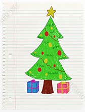 Christmas tree- child drawing
