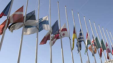 All European Union Flags half-mast Council of Europe