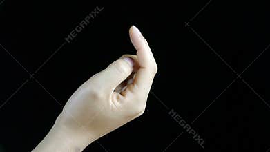 Hand position of seduce,finger,come here.