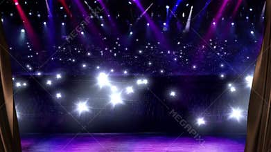 Brown Curtain Opening at concert camera flash light