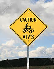 Caution ATV sign