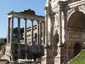 Ruins of an ancient Roman forum