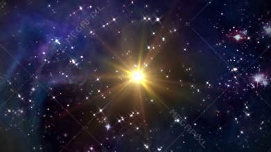Space with yellow star