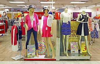 Casual clothing for women on mannequins