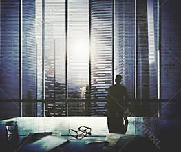 Businessman Thinking Aspirations Goals Contemplating Concept