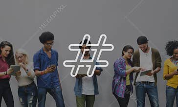 Hashtag Icon Social Media Blog Post Concept