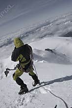 Descending mont blanc mountain