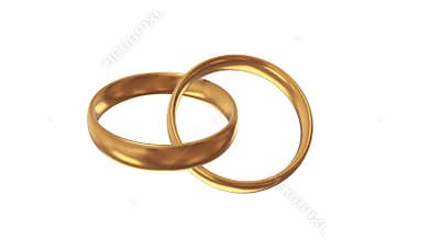 Two golden rings on white background HD, high definition 1080p loop-able