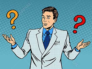 Questions businessman misunderstanding