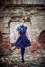Girl and ruins