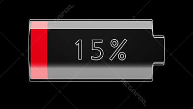 Battery Charging and Discharging with percentage.