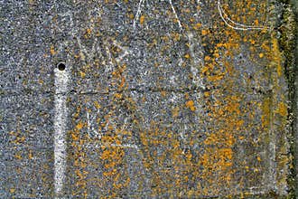 Rust graffiti on concrete wall