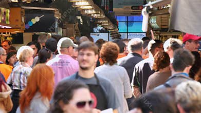 Crowd Shopping in La Boqueria Market in Barcelona