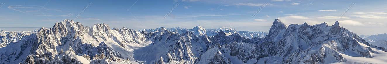French Alps as seen from Aiguille du Midi