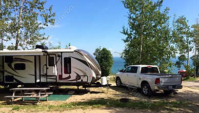 Travel trailer rv camping