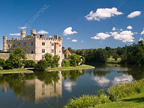 English Medieval castle with moat, Leeds, Kent, UK