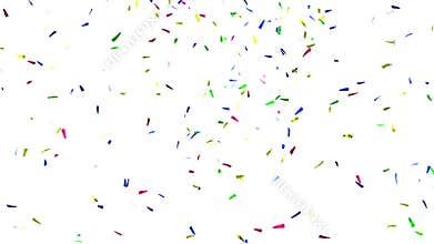 3D Colored Confetti on White, alpha matte