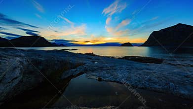 Sunset at Lofoten coast