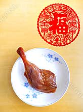 Cured duck leg, chinese festive food